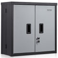 VEVOR Foldable Wall Cabinet, Metal Garage Locker Mounted 26" Small Tool Chest 240 LBS Loading Capacity Adjustable Shelf Magnetic Door File for Warehouse Office Home Black - style: Foldable 26"