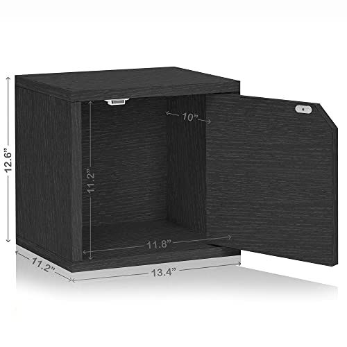 Way Basics Closet Organizer and Storage - Modular Connect Door Cube (Tool-free Assembly), Black - color: Black