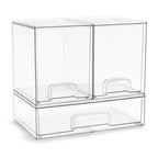 Sorbus Acrylic Storage Containers - 3 Pack, Stackable Storage Bins Set for Bathroom Organization - Clear Acrylic Drawer Organizers - Makeup Case Pull-Out Drawers (7.6’’ Tall and 12.1’’ Wide) - size: 3 Pack, 7.6’’ Tall and 12.1’’ Wide