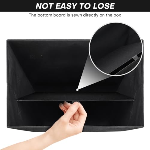 Bagnizer Large 42 Quarts Fabric Storage Bins with Lids [2-Pack] Linen Collapsible Foldable Storage Cubes, Closet Organizer Containers boxes with Handles for Home Office (16.7 x 12 x 12, Black) - color: Black, size: Large - 2 Pack