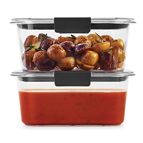 Rubbermaid Brilliance BPA-Free Food Storage Containers, Medium Deep, 4.7 Cup, Airtight & Leak-Proof, Microwave & Dishwasher Safe, 4 Count (Pack of 2) - size: 4.7 Cup