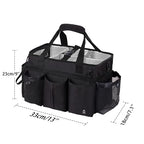 Large Wearable Cleaning Caddy Bag with Detachable Divider, Cleaning Organizer with Handles, Cleaning Supply Tote with Adjustable Shoulder Strap&Waist Belt for Cleaners & Housekeeper (Black) - color: Black