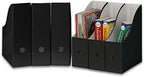Simple Houseware 6-Pack Magazine File Holder Box, Foldable Cardboard Organizer, Black - color: Black, size: 6 Pack