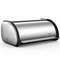 ENLOY Bread Box for Kitchen Counter, Stainless Steel Roll Top Bread Bin, Sliver Bread Storage Holder with Lid, Large Capacity Bread Keeper, 17 x 11 x 7 Inches - color: silver