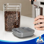 MR.SIGA 4 Pack Airtight Food Storage Container Set, BPA Free Kitchen Pantry Organization Canisters with One-handed Leak Proof Lids, 1L / 33.8oz, Medium, Gray - color: Gray