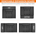 Large Silverware Organizer, Expandable BPA Free Kitchen Silverware Drawer Organizer, 9 Slots Cutlery Utensil Tray with Dividers, Adjustable Flatware Storage Holder for Spoons Forks Knives
