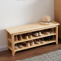 XKZG Storage Bench Wooden Shoe Rack Bench Simple Style Wood Entryway Bench (Natural,39.4") - color: Natural, size: 39.4"W x 11.8"D x 16.5"H