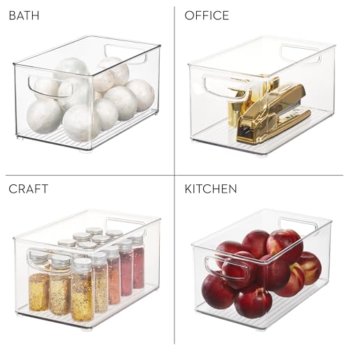 iDesign Stackable Clear Plastic Bin - Kitchen Organizers and Storage for Fridge and Pantry, 2-Pack - style: Pack of 2
