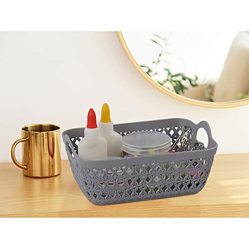 12-pack Small Plastic Tray, Desktop Storage Trays, Grey