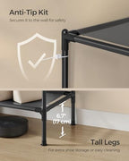 SONGMICS Clothes Rack,72 Inch Large Capacity Portable Closet, Heavy Duty Wardrobe Closet Organizer with Hanging Rails and Shelves, Total Load 330 lb, Easy Assembly, for Bedroom, Black URDR211B01 - size: 72"L x 17.7"W x 74.8"H
