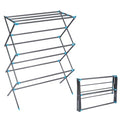 APEXCHASER Clothes Drying Rack, Foldable 2-Level Drying Rack Clothing, Stainless Steel Free-Standing Laundry Airer, with Height-Adjustable 4 Wings, Matte Black - color: Graphite, size: Small