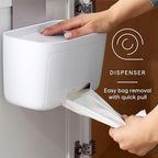 YouCopia DoorStash Garbage Bag Dispenser, Hanging Kitchen Cabinet Door Trash Bag Organizer with Removable Lid for Storage, Speckled White - size: Garbage Bag Dispenser