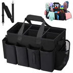 Wearable Large Cleaning Caddy Bag for Housekeeper, Clean Supply Organizer with Adjustable Shoulder, Waist & Handle Straps, Detailing Bag for Kitchen Supplies (Black) - color: Black
