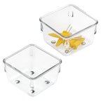 iDesign Linus Plastic Drawer Organizer, Storage Container for Vanity, Bathroom, Kitchen Drawers, 3" x 3" x 2", Set of 2, Clear - size: 3 x 3 x 2, style: Pack of 2