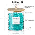 Glass Laundry Pods Container, Half Gallon 2 Liter Laundry Jars with Wood Lids for Laundry Room Organization and Storage, Powder Detergent Holder for Laundry Room Decor and Accessories