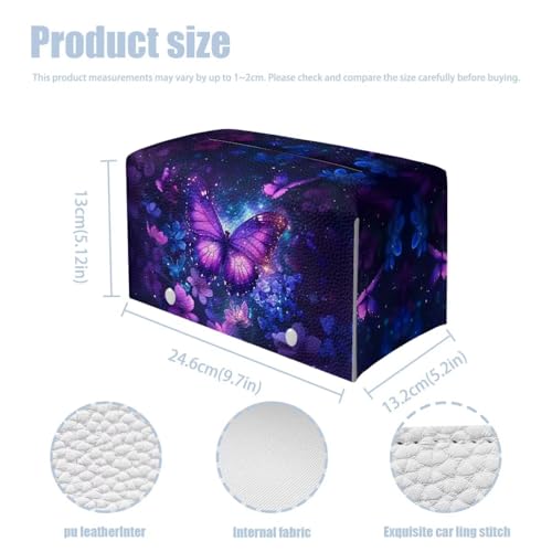 Butterfly Pu Leather Tissue Box Cover, Modern Rectangular Tissue Box Tissues Organizer Living Room Bedroom Vanity Countertop Home Decor Items - color: Butterfly1