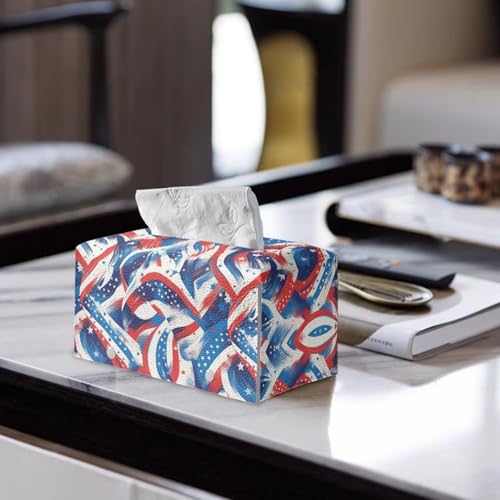 American Flag Print Tissue Box Holder,Modern Rectangular Tissue Box Waterproof Tissues Box Cover Fashion Decorative Tissues Box Organizer Home Decor Items - color: American Flag Print 2