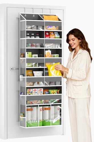 Over the Door Hanging Organizer - Hanging Closet Organizer and Storage with Large Pockets, Swing-proof Behind The Door Organizer for Bathroom Nursery Room Essentials (Grey, 1 Pack - Extra Large) - color: Grey, size: 1 Pack - Extra Large