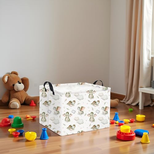 HIYAGON Rectangular Baby Girl Basket Kids Baby Storage Basket Toy Storage Bin Organizer Box Room Decor(Cute Dinosaur) - color: Cute Dinosaur