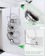 Pot Lid Organizer,304stainless steel door hanging pot lid rack (Modern,Four-layer) - style: 4-slot pot lid rack