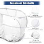 2 Pack Collapsible Laundry Baskets, Upgrade Pop Up Laundry Hamper with Convenient Bags, Foldable Laundry Basket Mesh Light Weight, Easy to Carry Clothes Hampers for Laundry, Dorm, Toys, Travel White - color: 2xWhite