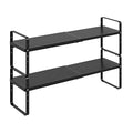 Expandable Cabinet Shelf Organizer Adjustable Metal Spice Rack Stackable Freestanding Counter Storage Shelves for Kitchen Cabinet Under Sink Office Desk (Black - 2Pack - L16.5-27'' * W8'' * H9.6'') - color: Black - 2pack - L16.5-27'' * W8'' * H9.6''