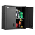 VEVOR Metal Wall Cabinet, 30W x 12.2D x 30H Inch, Steel Floating Hanging Storage Cabinet with Locking Doors and Adjustable Shelf for Garage, Basement, Kitchen, Warehouse Assembly Required, Black - style: Foldable 30" Without Open Grid