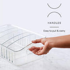 YouCopia FreezeUp Freezer Bin 15", BPA-Free Clear Fridge Organizer with Adjustable Dividers and Handles for Frozen Food and Leftovers - size: 15" Deep