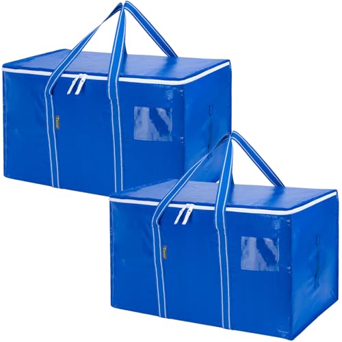 BALEINE 2-Pack Oversized Moving Bags with Reinforced Handles, Heavy-Duty Storage Tote for Clothes, Moving Supplies (Royal Blue, 2-Pack) - color: Royal Blue, size: 2-Pack