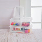 Sterilite 12-Pack FlipTop Stackable Square Small Storage Bin with Hinging Lid, Clear - size: 1.5 Cubic Feet, style: 12 Pack