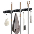 JAMEND CLXP Broom Hanger and Mop Holder, Heavy Duty Garden Tool Organizer Rack Rake and Shovel Handle, Stainless Steel Wall Mounted Utility Rack with Screws (3 Racks with 4 Hooks, Matte Black). - color: 1 Pack, size: 3R4H