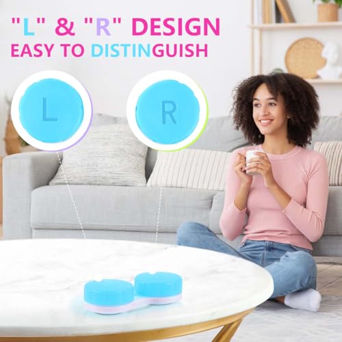 KISEER 12 Pack Colorful Contact Lens Case Box Holder Container Soak Storage Kit - size: 12 Count (Pack of 1)