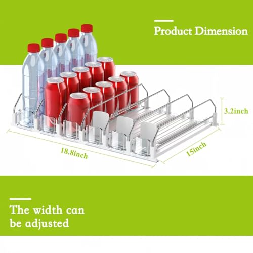 IBORING Drink Organizer for Fridge,Self Pushing Fridge Drink Organizer,Automatic Drink Dispenser for Fridge-Holds up to 30 Cans - style: 6 Rows