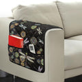 Boho Mandala Dragonfly Print Sofa Armrest Organizer, Couch Armrest Cover for Recliner with Side Pocket Stain Resistant Armchair Slipcover for Couch, Remote Controls Holder - color: Boho Mandala Dragonfly