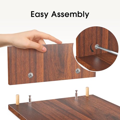 FITUEYES Dual Monitor Stand – 3 Shelf Computer Monitor Riser, Wood Desktop Stand with Adjustable Length and Angle, Desk Accessories, Office Supplies Medium Brown, DT108002WB - color: Brown