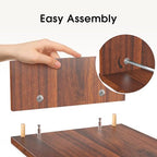 FITUEYES Dual Monitor Stand – 3 Shelf Computer Monitor Riser, Wood Desktop Stand with Adjustable Length and Angle, Desk Accessories, Office Supplies Medium Brown, DT108002WB - color: Brown