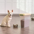 IRIS USA Dog Food Storage Container, Airtight Lid, Up to 13 Pounds Pet Food Storage, Versatile Pet Food Bin, Treats, BPA Free, Almond - color: Almond