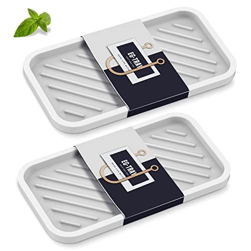 EG-SIPRO Silicone Sink Organizer Tray, WHWH Color, Unisex, 2-Pack - color: Whwh, size: 10×5.2inch