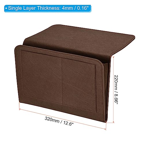 PATIKIL 13in Bedside Caddy, Bed Caddy Bedside Organizer Hanging 5 Pocket Soft Bed Pockets Bedside Storage Organizer Remote Control Holder for Bedroom Phones Glasses, Dark Brown - color: Dark Brown, size: 12.6*8.6inch