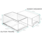 Sorbus Plastic Storage Bins Stackable Clear Pantry Organizer Box Bin for Organizing Kitchen Fridge, Food, Snack Pantry, Fruit, Vegetables, Bathroom, Wide & Narrow Deep (6 Pack) - size: 6 Pack