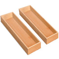 guiogc Silverware Drawer Organizer, Utensil Organizer, Bamboo Storage Box Wood Tray for Drawer Set of 2 - size: 11.6" x 3.15" x 1.8"
