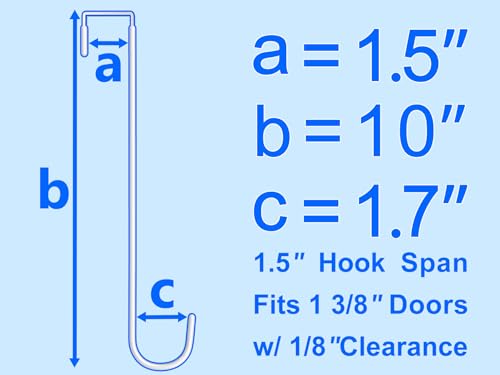 Mars-Rock Over The Door Metal Hooks with Plastic Coating 10" Fit 0.5" to 1 3/8" Door 4 Pcs Heavy Duty Single Towel Robe Rack Wreath Bathroom Shower Hanger Shoe Organizer Ironing Board Long White - color: K: WT 10" fit 0.5" to 1 3/8" door 4pcs