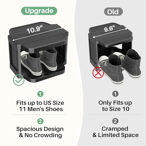 Kitstorack 8-Tier Vertical Plastic Shoe Rack, Freestanding Stackable Storage Organizer for Small Closets and Tight Spaces - color: Black, size: 8 Tiers