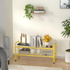 SUFAUY 2-Tier 33" Wide Shoe Rack, Closet Metal Wire, Stackable, Gold - color: Gold, size: 2 Tier