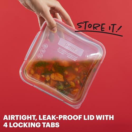 Pyrex Freshlock (5-Pack, 4 Cup) Glass Food Storage Containers Set, Airtight & Leakproof Plastic Locking Lids BPA-Free, Meal Prep Containers Set, Freezer Dishwasher Microwave Safe - size: 5 Pack (4-Cup)