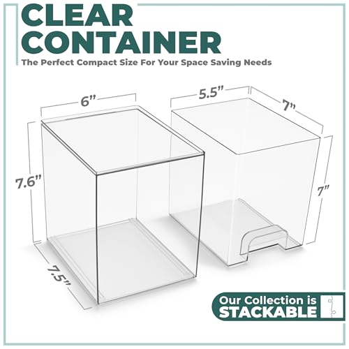 Sorbus Acrylic Storage Containers - 4 Pack, Stackable Storage Bins Set for Bathroom Organization - Clear Acrylic Drawer Organizers - Makeup Case Pull-Out Drawers (7.6’’ Tall) - size: 4 Pack, 7.6’’ Tall
