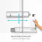 simplehuman Adjustable and Extendable Shower Caddy XL, Stainless Steel and Anodized Aluminum - style: Extra-Large