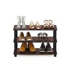 Furinno Turn-S-Tube 3-Tier Shoe Rack, Dark Cherry/Black - color: Dark Cherry/Black, size: 3-Tier (23.6"W)