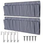 2 Pcs RV Shoe Pockets 10 Pockets Heavy Hanging Bedside Storage Organizer Bedside Shoe Organizer with Sturdy Hooks Storage Pocket Hangs on bed for Shoes Toys and Tool Accessories