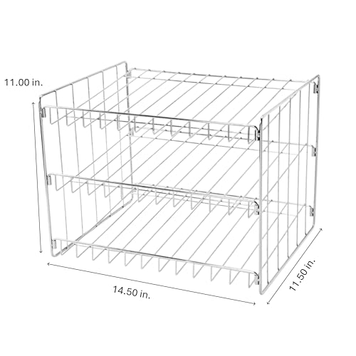 Kitchen Details 3 Tier Can Organizer | Canned Food Storage Rack | Kitchen Cabinet and Pantry Organization-| Holds 36 Cans - Space Saving - Chrome,(Pack of 12) - color: Chrome, size: 14.5 x 11.5 x 11 inches (Pack of 12)